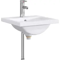 Syfax Badkamer wastafel met kraan en afvoer Chroom 42 x 40 x 16,5 cm