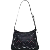 Desigual Schoudertas 'Yankee Manaos' rood / zwart / zilver
