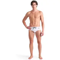 Arena Logotype Swim Briefs 12 White-black Size: 100 | Swimming Trunks Outlet | Heren | Zwart