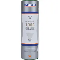 Victorio & Lucchino Badminton-Federbälle aus weißem Nylon – 6-teiliges Rohr, Silber 1000, mittlere Geschwindigkeit