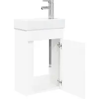vidaXL Badkamerkast onder wastafel met kraan, wit