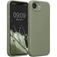 Kwmobile telefoonhoesje geschikt voor Apple iPhone 17e / iPhone 16e - TPU backcover met siliconen coating - Smartphone case in grijsgroen