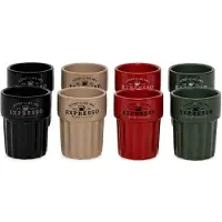 Home Deco Factory koffiekopjes Italia - set 12x - kleurenmix - 300 ml - keramiek - mokken