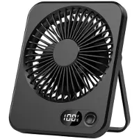 COOAU USB Tafelventilator - Stil - Kantelbaar - 5 Snelheden - Ventilator Bureau - Zwart