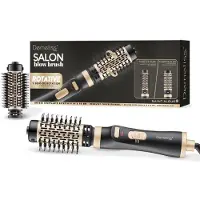 Saint Algue Draaiende föhnborstel - - Demeliss Salon Föhnborstel - 1000 W - 2 opzetstukken - 3 temperatuurstanden - Zwart/Goud