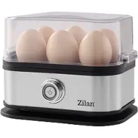 Zilan Eierkoker voor 6 Eieren – RVS Eierkoker met Automatische Uitschakeling – BPA-vrij – Inclusief Maatbeker – 200W – Zilver/Zwart