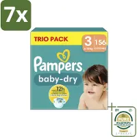 Pampers 7 x – Luiers – Baby-Dry Trio Pack Maat 3 (6-10 kg) – 156 Luiers - Grootverpakking - Koffiezetapparaat - Koffiezetapparaat - Koffiezetapparaat