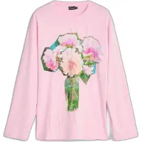 Desigual Shirt hemelsblauw / grasgroen / rosa