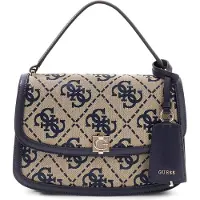 GUESS schoudertas handtas Audrey Logo Convertible Xbody Flap Navy Logo donkerblauw