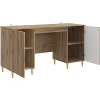vidaXL Bureau Artisanaal eiken 142,5 x 50 x 75 cm Bewerkt hout