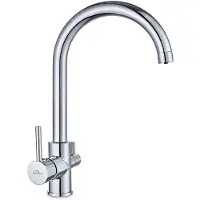Auralum Max Luxe 3-in-1 Drinkwaterkraan Keuken - Keukenkraan met Filterwater - Voor 5cm Werkblad - Chroom - RVS