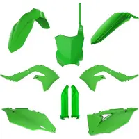 Polisport 9-delig spuitwerkset, groen/wit/zwart, voor Kawasaki KX