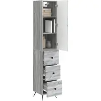 vidaXL Kast Set 2 st 34,5 x 34,5 x 90 cm Bewerkt hout Grijs Sonoma