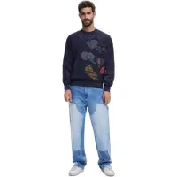 Desigual Sweatshirt 'Mickey Mouse' donkerblauw / rookgrijs