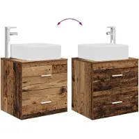 vidaXL Badkameraccessoireset, 2 stuks, gerecycled hout, houtvezel