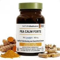 NATURAMedicatrix PEA Calm Forte Supplement - Levagen+ PEA 400 mg, Trans-Resveratrol & Acmella - Gewrichten & Darmcomfort - Voedingssupplementen - 60 Capsules