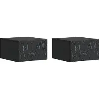 vidaXL Wandgemonteerde Zijtafel 2 st Zwart 34,5 x 33 x 20 cm