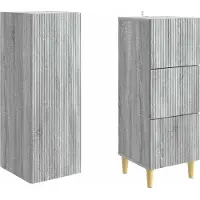 vidaXL Kast Set 2 st Grijs Sonoma Bewerkt hout