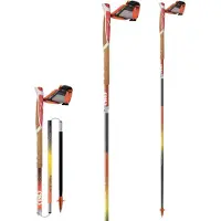 TSL Outdoor Carbon 4 Cork Cross Fire Opvouwbare 4-spaaks Trailstokken Geel/Rood || Maat: 130