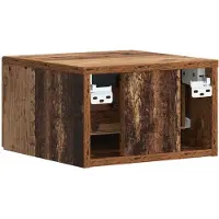 vidaXL Muurbevestigde Nachttafel Oud hout 49 x 34,5 x 20 cm