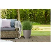 Garden ID Bloempot Swing - Kunststof - Grijs - Diam.30xh29cm