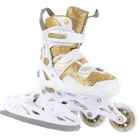 Tempish Enbo Duo Gold kinderijshockey schoenen, goud, EU 33-36. Meisjesijshockey schoenen, goud, EU 33-36