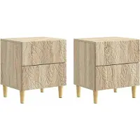 vidaXL Nachtkastje 2 st Sonoma Eiken 43 x 34,5 x 48 cm Bewerkt hout