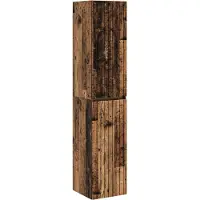 vidaXL Wandgemonteerde Badkamerkast Oud hout 33 x 34,5 x 160 cm