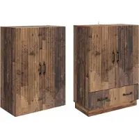 vidaXL Kast Set 2 pcs Oud hout Bewerkt hout