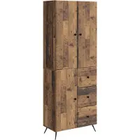 vidaXL Kast Set 2 pcs Oud hout Bewerkt hout