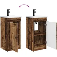 vidaXL Badkamer Vanity met Wastafel Oud hout 42 x 40 x 84,5 cm