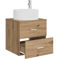 vidaXL Wandmeubel voor wastafel, Artisan-eikenhout, 49,5 x 44,5 x 65,5 cm
