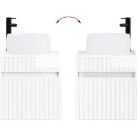 vidaXL Wandgemonteerde wastafelmeubel Hoogglans Wit 49 x 44,5 x 66 cm