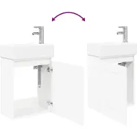 vidaXL Badkamermeubel met kraan Wit 45,5 x 22,5 x 84 cm