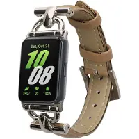 Kwmobile lederen horlogebandje geschikt voor Samsung Galaxy Fit 3 polsband - Echt leren smartwatch bandje - Activity tracker horloge band in lichtbruin