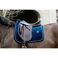 Kentucky Horsewear Horsewear - Zadeldek Basic Velvet - Donkerblauw - Zadeldek Dressuur