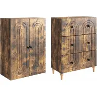 vidaXL Kast Set 2 st Bewerkt hout