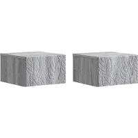 vidaXL Wandgemonteerde Zijtafel 2 st Grijs Sonoma 34,5 x 33 x 20 cm