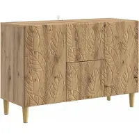 vidaXL Dressoir Artisanaal eiken 89 x 34,5 x 60 cm Bewerkt hout