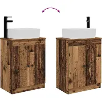 vidaXL Badkamer Vanity met Wastafel Oud hout 54 x 35 x 83 cm