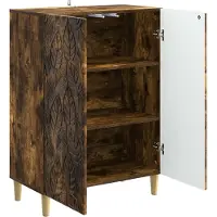 vidaXL Dressoir Gerookt eiken 66 x 34,5 x 90 cm Bewerkt hout