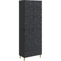 vidaXL Kast Set 2 st Zwart Bewerkt hout