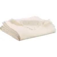 Vivaraise Dekentie Zeff Nomade in linnen en katoen (130 x 180 cm), kleur krijt