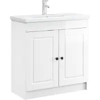 vidaXL Badkamer onder Wastafel Kast Hoogglans Wit 56 x 37,5 x 81 cm