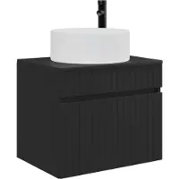 vidaXL Wand Gemonteerde Badkamerkast Zwart 59 x 44,5 x 50 cm