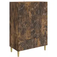 vidaXL Dressoir Gerookt eiken 66 x 34,5 x 95 cm Bewerkt hout