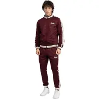 Lonsdale Trainingspak 'Ashwell' bloedrood / wijnrood / wit