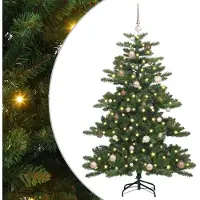 vidaXL Kunstmatige Hinged Kerstboom Groen 150 cm PVC en Staal