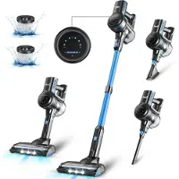 INSE Draadloze steelstofzuiger, , S7P, blauw, 6-in-1 lichtgewicht steelstofzuiger, 26 kPa, 45 min. gebruiksduur, 65 dB, 265 W, 1 l tank
