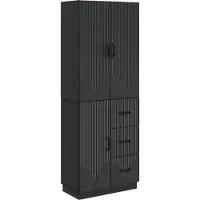 vidaXL Kast Set 2 st Zwart Bewerkt hout